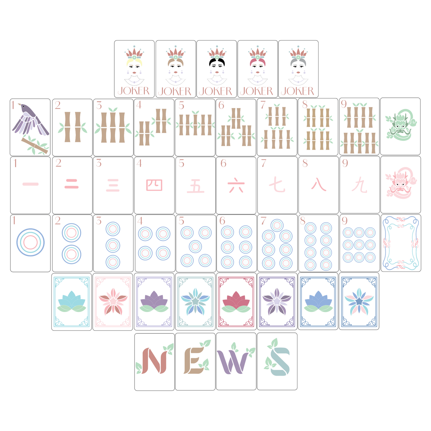 belle Mahjong tile set design