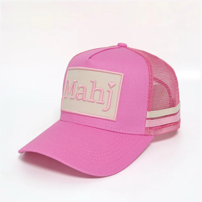 Mahjong Trucker Hat - Hot Pink