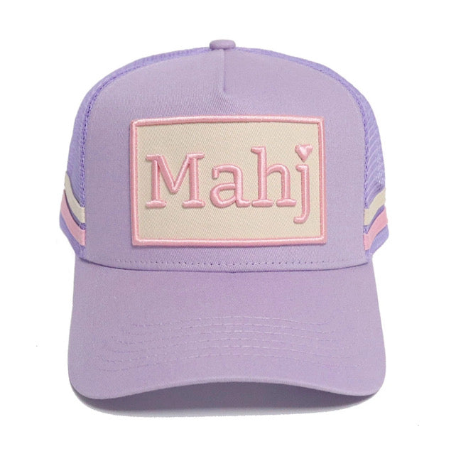 Mahjong trucker hat lavender front