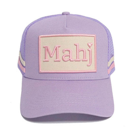 Mahjong trucker hat lavender front