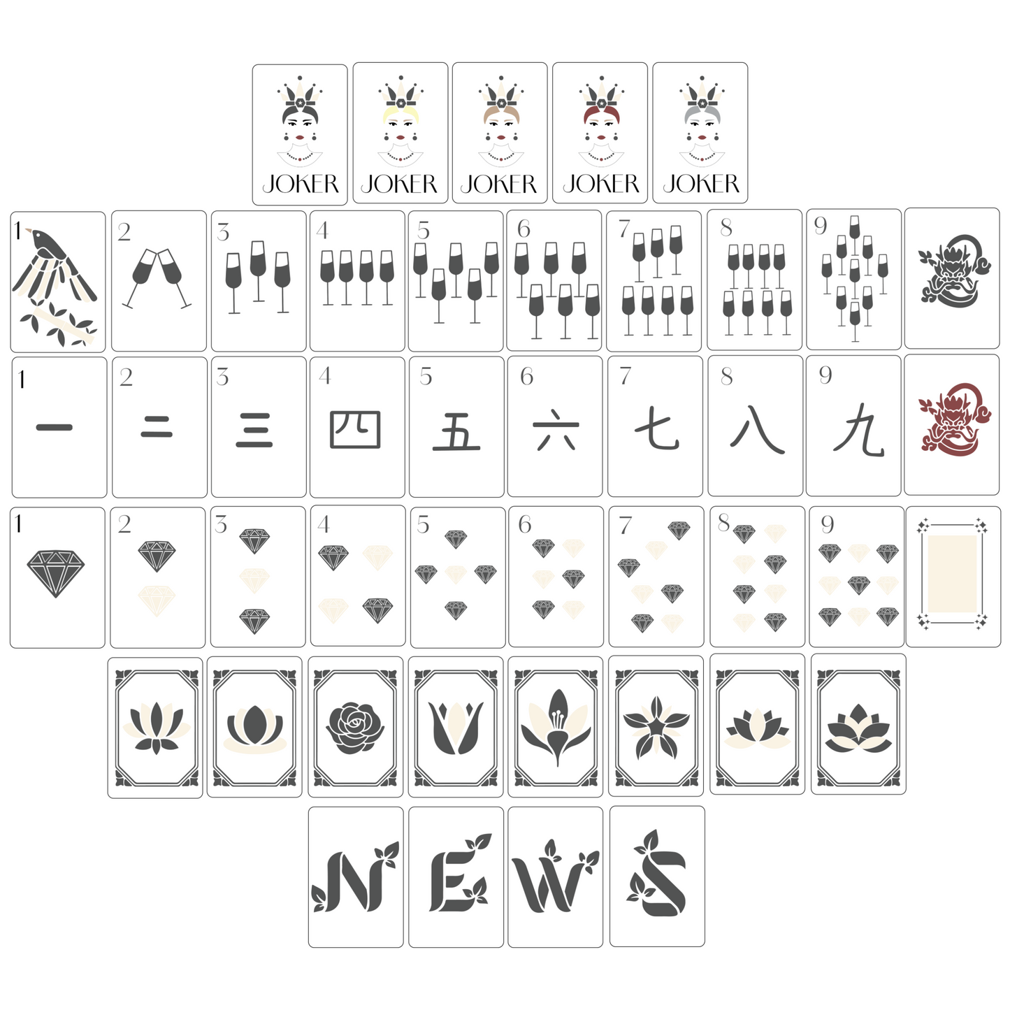 The Empress Mahjong Tile Set design