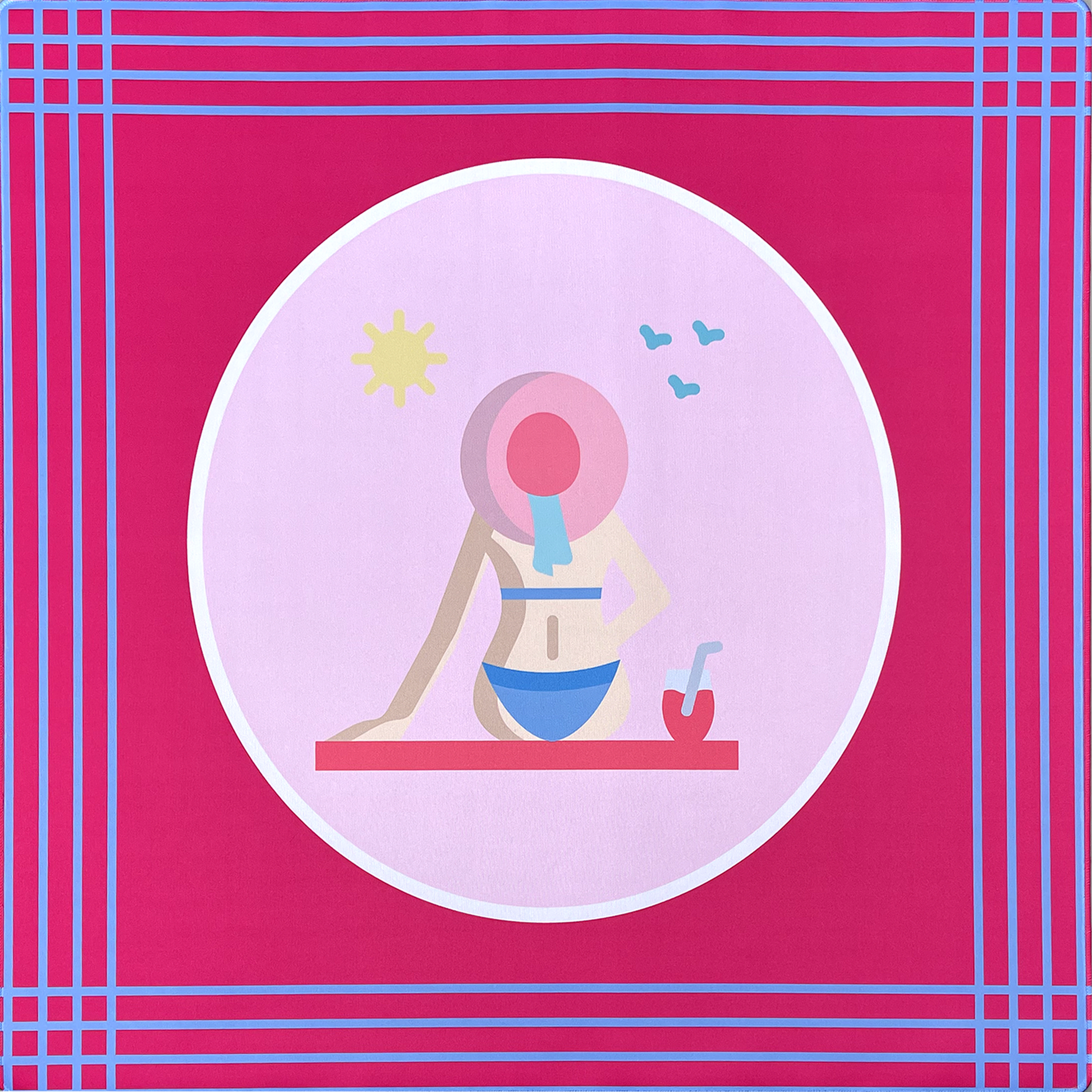 The Jessica Mahjong Mat - Pink front