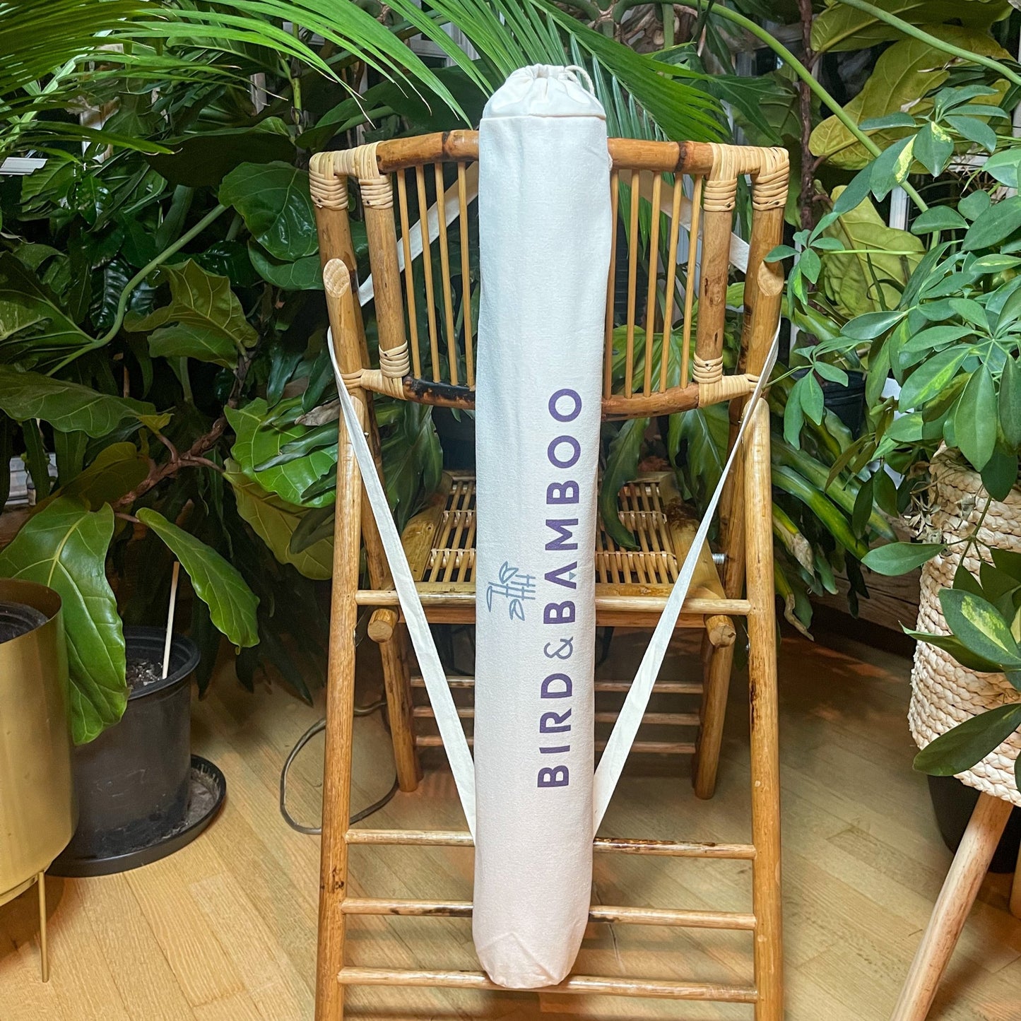 bird and bamboo mahjong mat bag front
