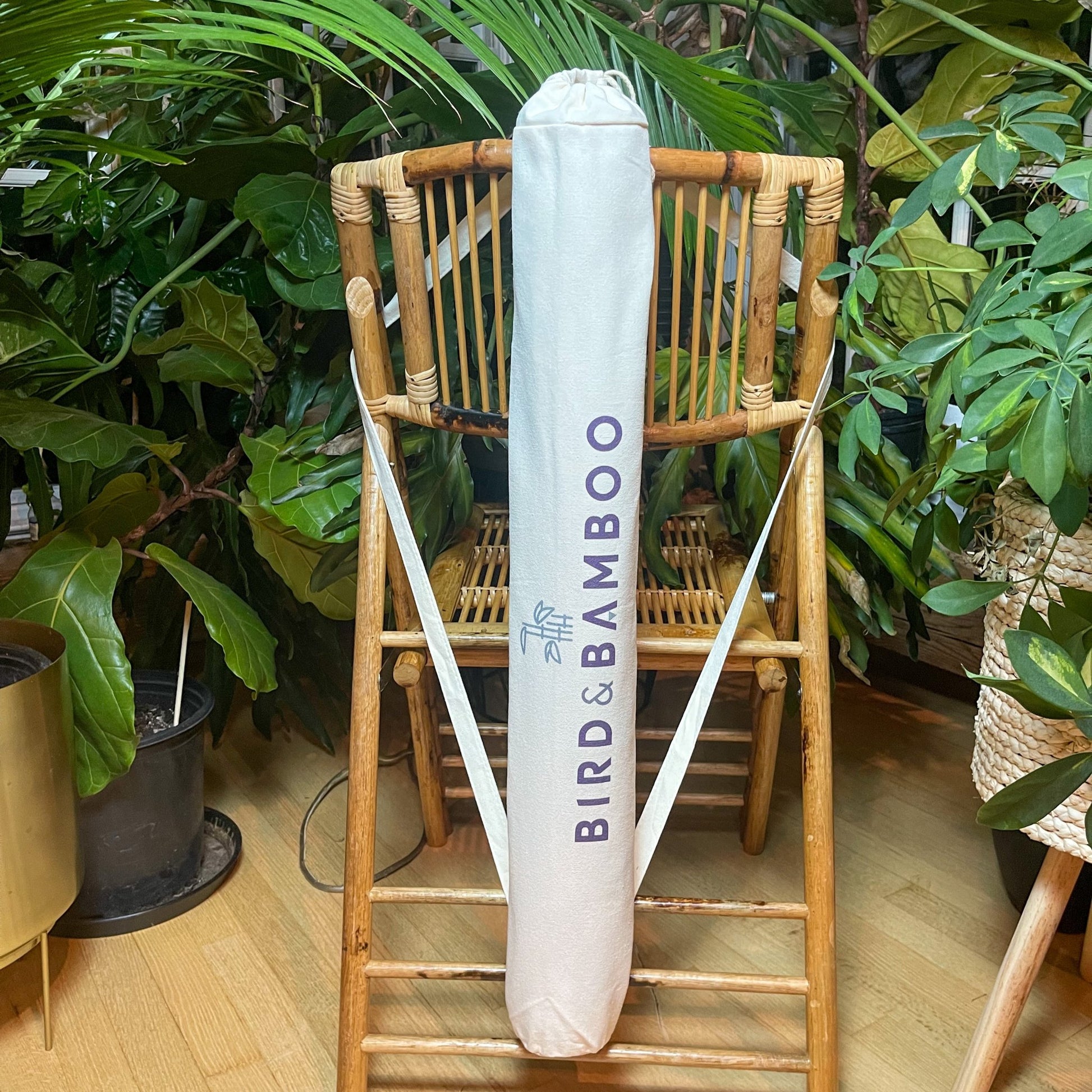 bird and bamboo mahjong mat bag front