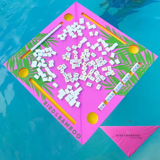 Poolside Mahj Floating Mat with Waterproof Carrying Bag