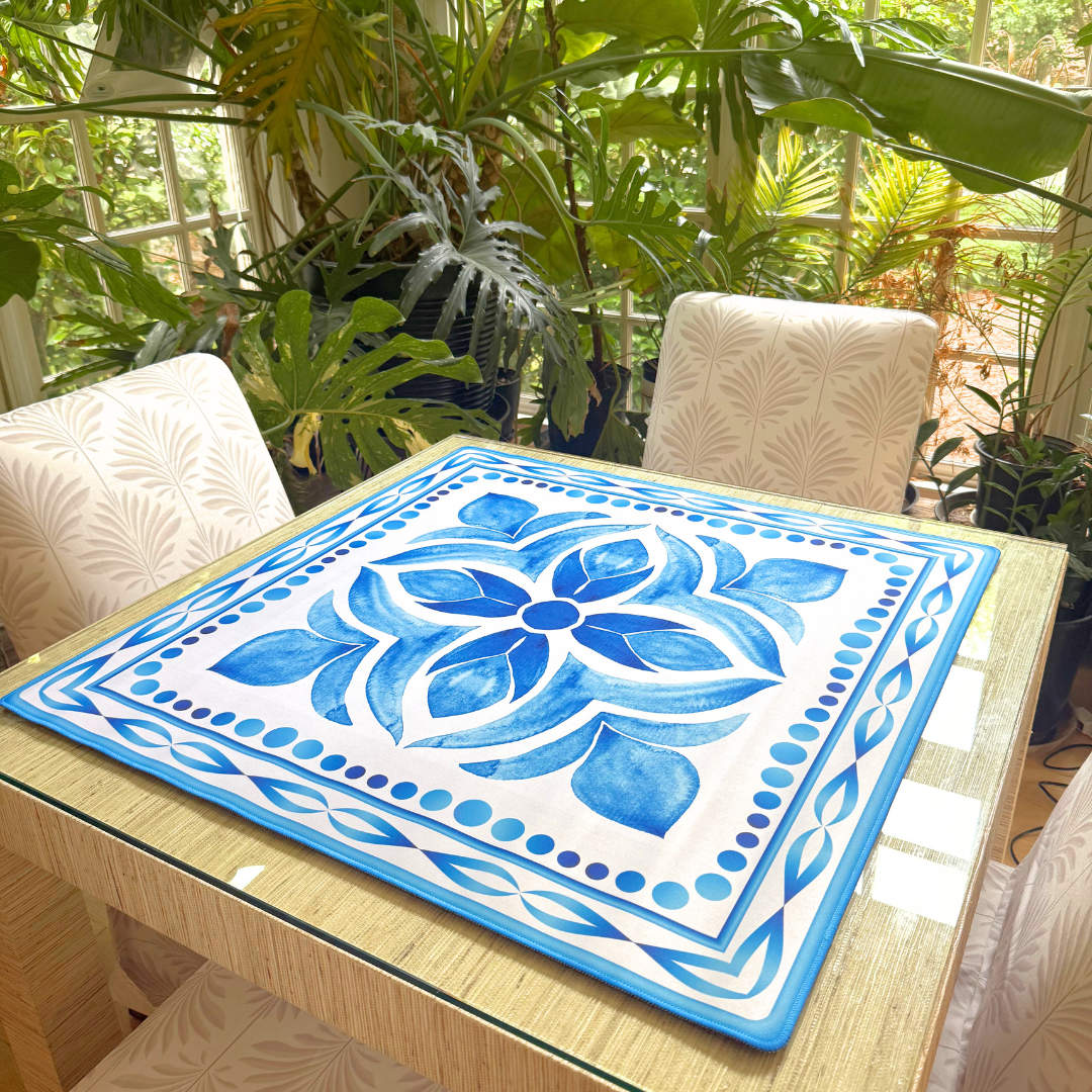 The Blue Delphine Mahjong Mat