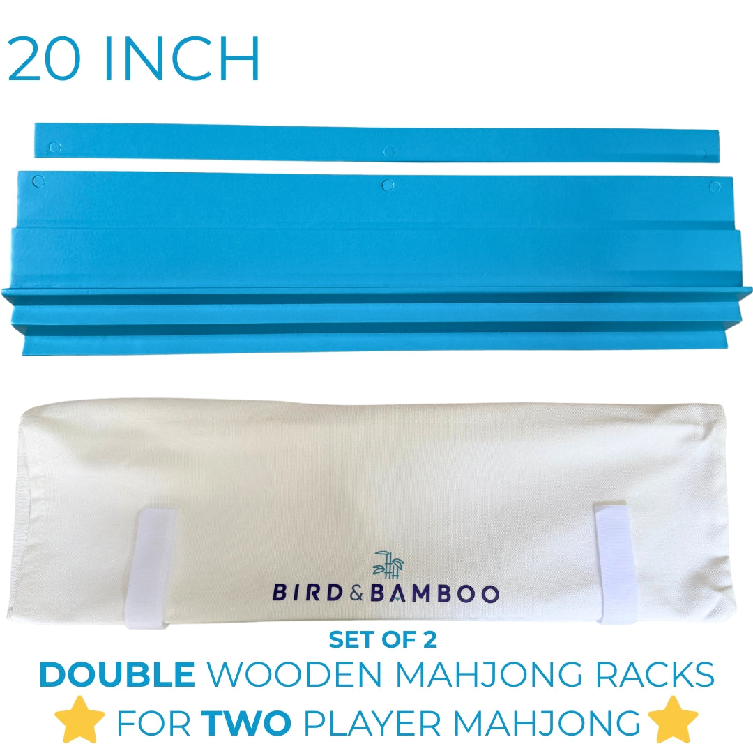 20 Inch Double Magnetic Wooden Mahjong Rack & Pushers with Rack Bag *Set of 2*