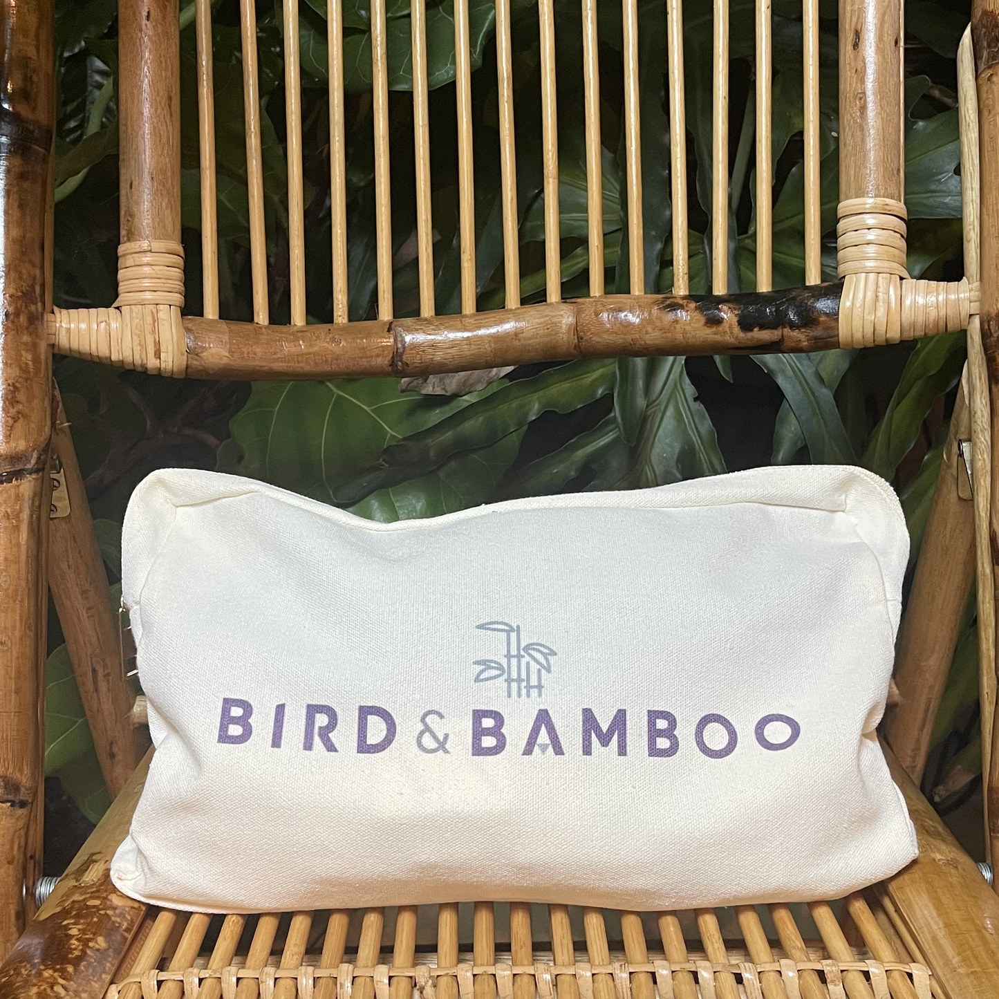 bird and bamboo canvas mahjong tile bag full