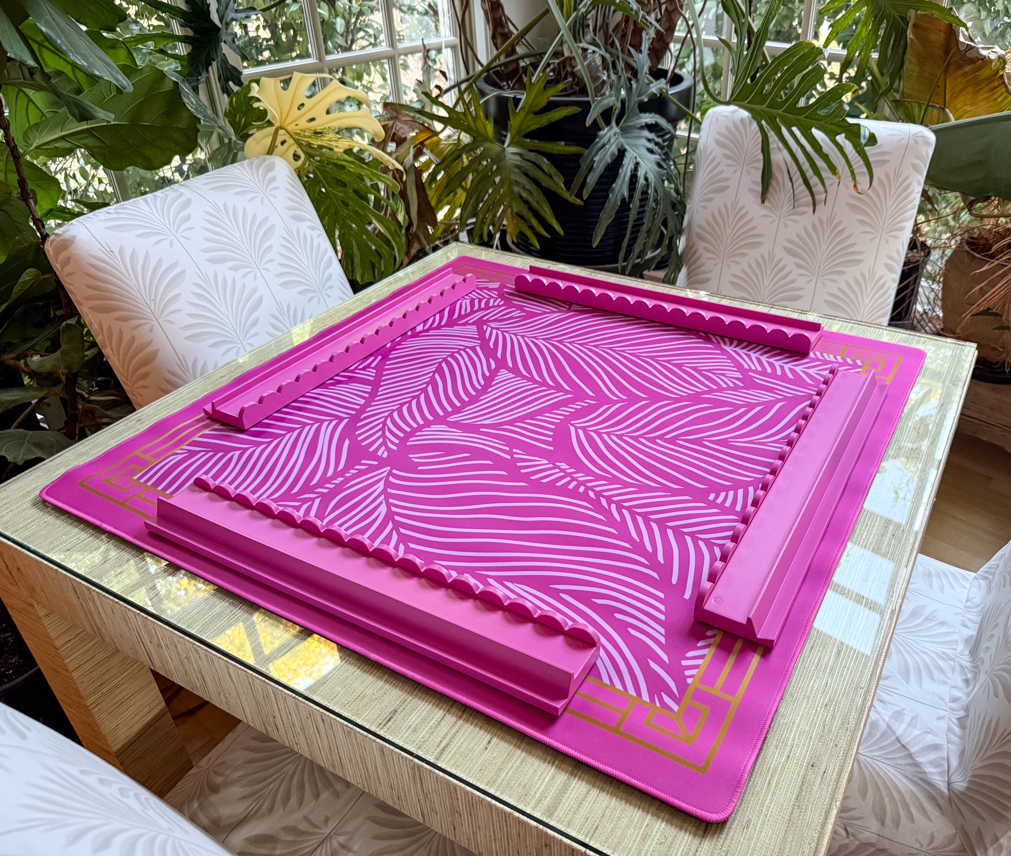 The Paradise Mahjong Mat - Passion Pink – Bird & Bamboo