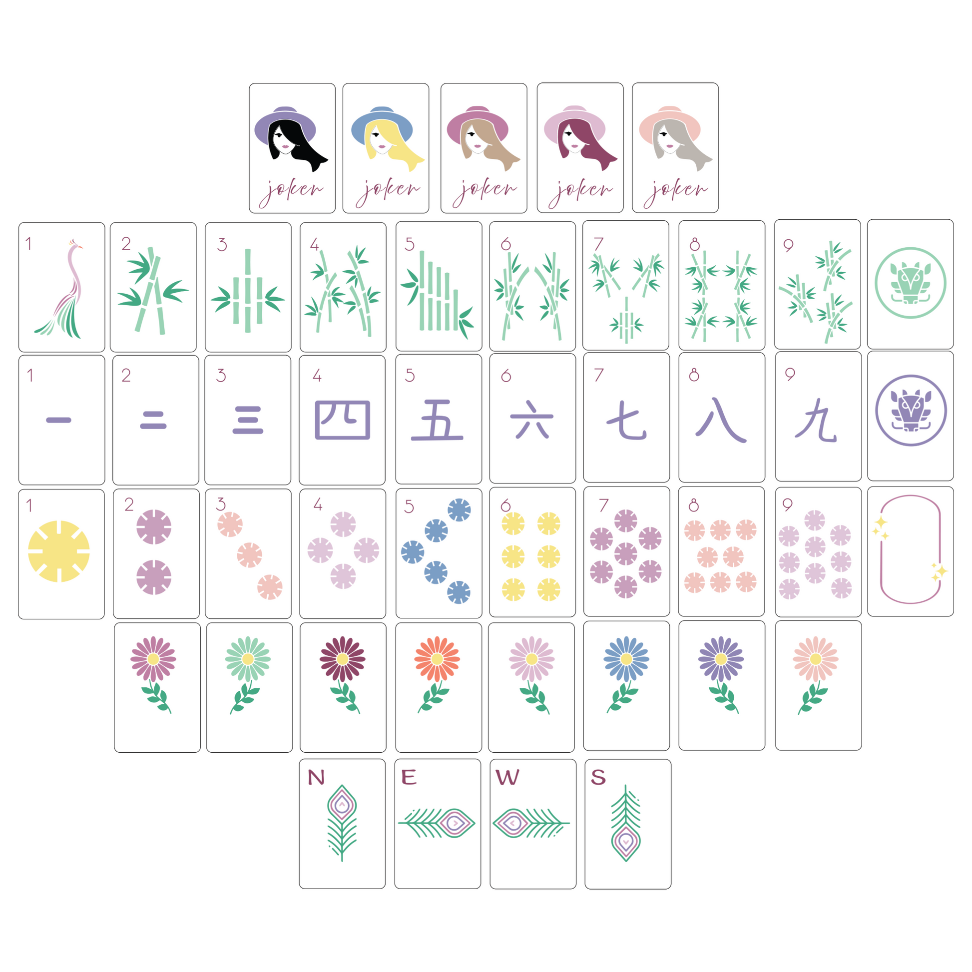 The Boho Chic Mahjong Tile Set design