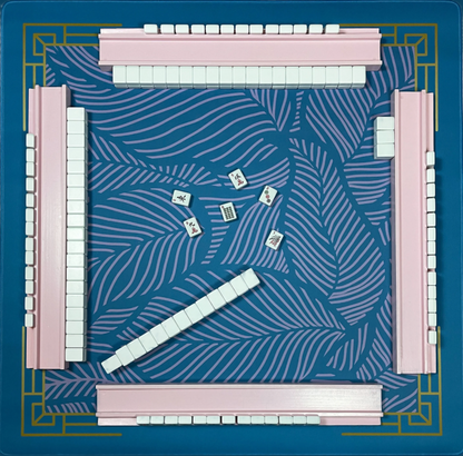 The Paradise Mahjong Mat - Tropical Teal setup