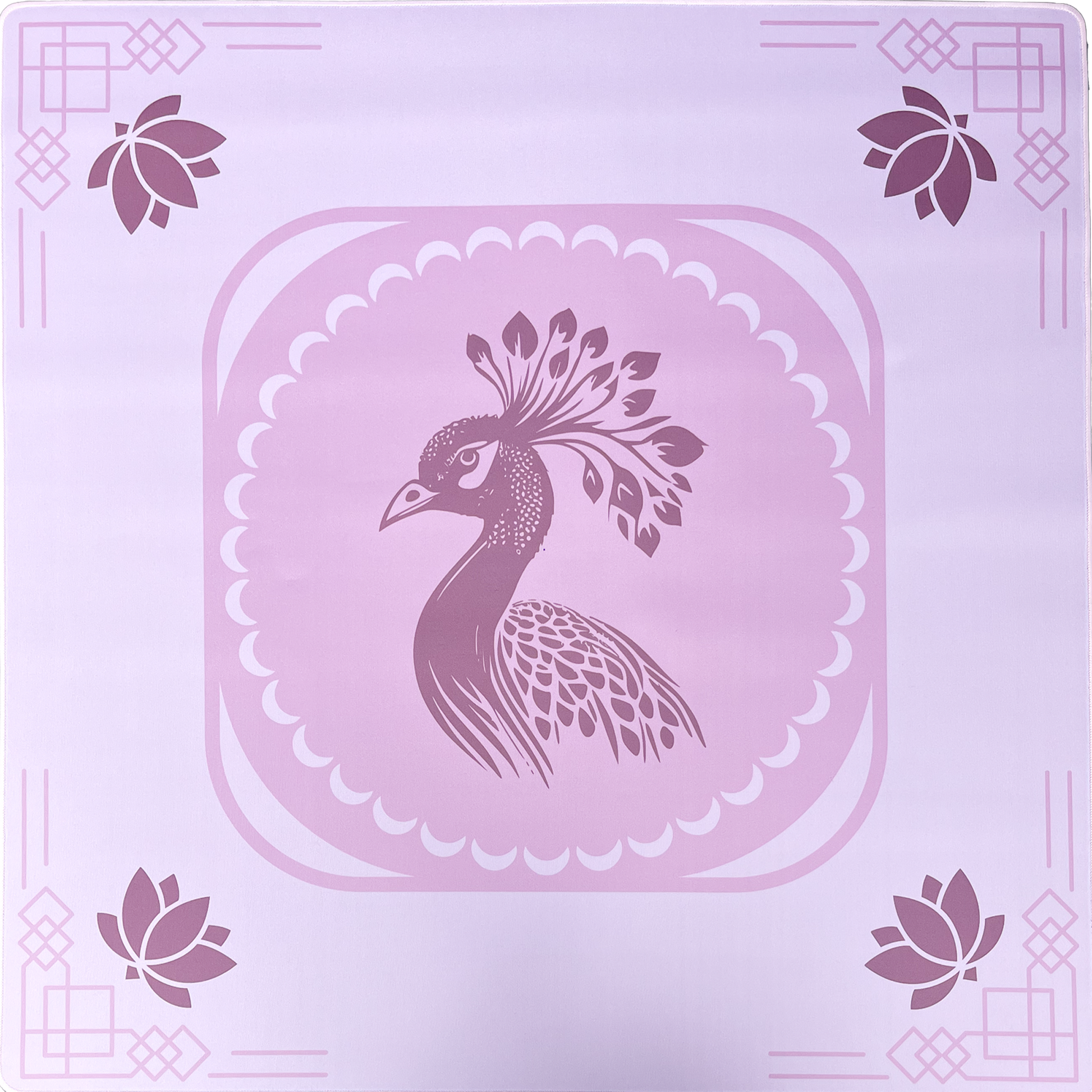 he Queen Peacock Mahjong Mat - Beloved Blush front