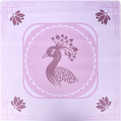 he Queen Peacock Mahjong Mat - Beloved Blush front