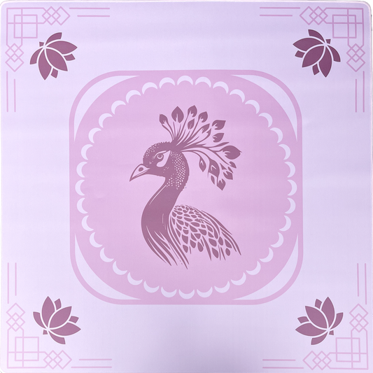 he Queen Peacock Mahjong Mat - Beloved Blush front