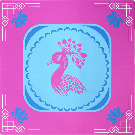 The Queen Peacock Mahjong Mat - Peppy Pink front