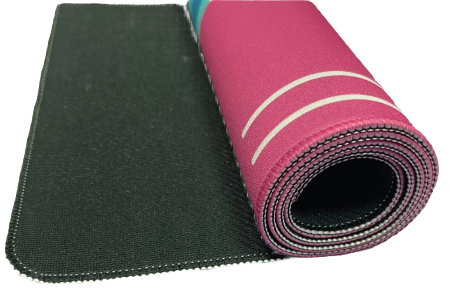 The Queen Peacock Mahjong Mat - Peppy Pink rolled